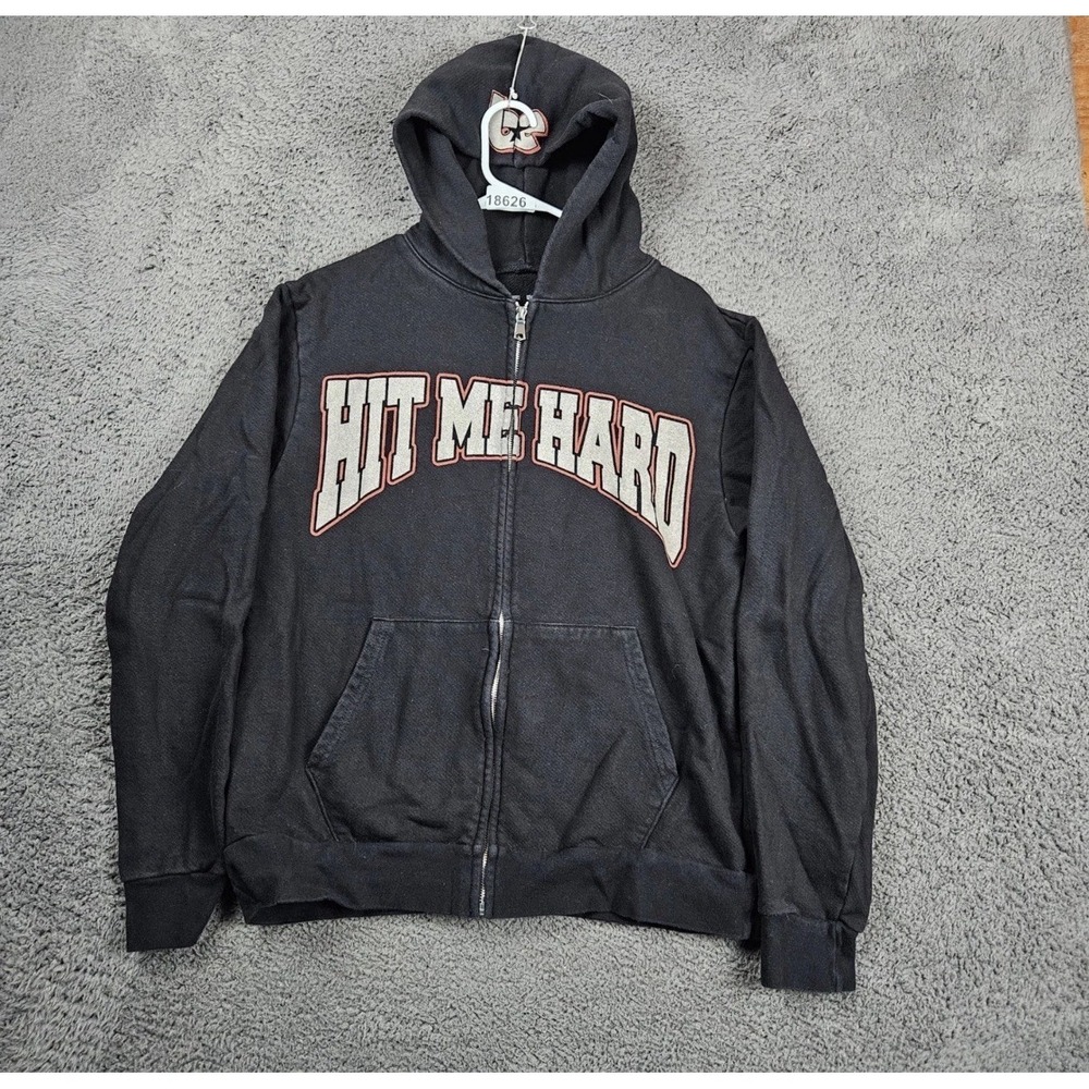 Billie Eilish Hit Me Hard And Soft The Tour 2024 Black Zip Up Hoodie Size L